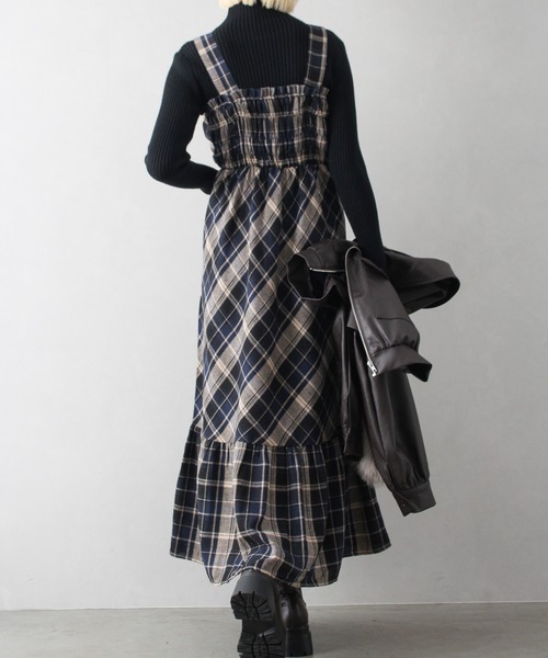 SpRay（スプレイ）の「ビエラチェックキャミワンピース（ワンピース