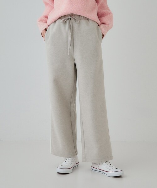 SHOO・LA・RUE（シューラルー）の「【S-LL】脚のラインをきれいに見せる サイドライン起毛イージーパンツ（その他パンツ・レディース・ブラック/ライトグレー・02/01/04/03）」の7枚目の写真
