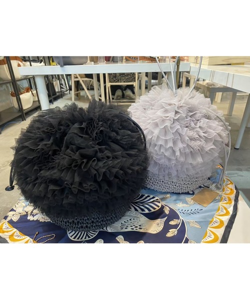 MERCURYDUO(マーキュリーデュオ)の「【MERCURYDUO/マーキュリーデュオ】チュールフリル 雑材バケツ型ショルダーバッグ(かごバッグ・レディース・ブラック/グレー・FREE)」の15枚目の写真