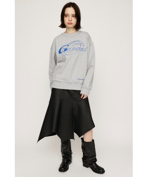 SLY(スライ)の「FRONT PRINT SW TOPS フロント プリント スウェット トップス 秋服 冬服 トレーナー(スウェット・レディース・ライム/杢グレー/ブラウン・FREE)」の8枚目の写真