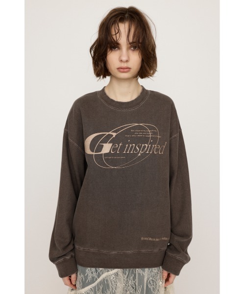 SLY(スライ)の「FRONT PRINT SW TOPS フロント プリント スウェット トップス 秋服 冬服 トレーナー(スウェット・レディース・ライム/杢グレー/ブラウン・FREE)」の13枚目の写真