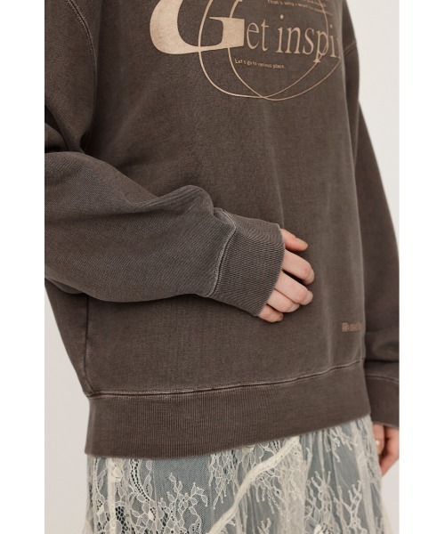 SLY(スライ)の「FRONT PRINT SW TOPS フロント プリント スウェット トップス 秋服 冬服 トレーナー(スウェット・レディース・ライム/杢グレー/ブラウン・FREE)」の17枚目の写真