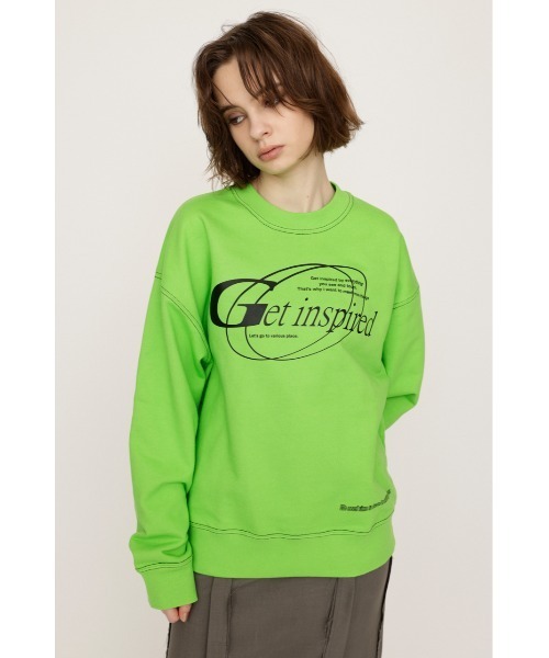 SLY(スライ)の「FRONT PRINT SW TOPS フロント プリント スウェット トップス 秋服 冬服 トレーナー(スウェット・レディース・ライム/杢グレー/ブラウン・FREE)」の19枚目の写真