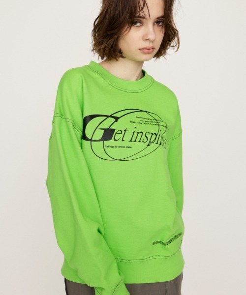 SLY(スライ)の「FRONT PRINT SW TOPS フロント プリント スウェット トップス 秋服 冬服 トレーナー(スウェット・レディース・ライム/杢グレー/ブラウン・FREE)」の22枚目の写真