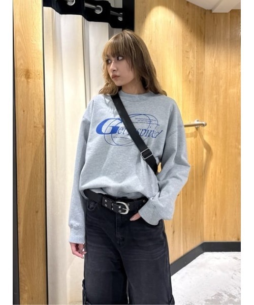 SLY(スライ)の「FRONT PRINT SW TOPS フロント プリント スウェット トップス 秋服 冬服 トレーナー(スウェット・レディース・ライム/杢グレー/ブラウン・FREE)」の5枚目の写真