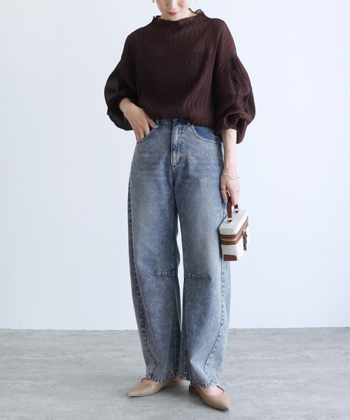 reca(レカ)の「デニムバレルレッグパンツ(デニムパンツ・レディース・ブルー系その他/ネイビー・FREE)」の20枚目の写真