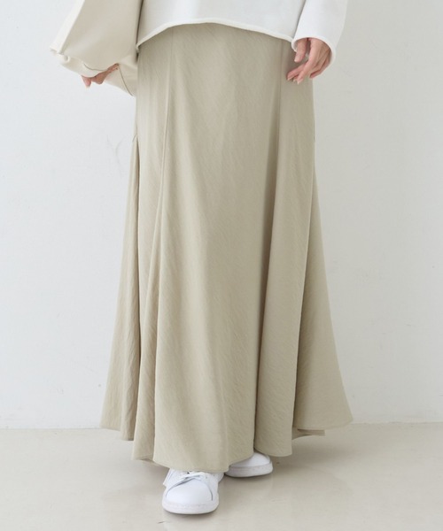 Rouge vif Anna(ルージュヴィフアンナ)の「切替マキシスカート(スカート・レディース・チャコールグレー/ホワイト/ベージュ/セージグリーン・フリー)」の4枚目の写真