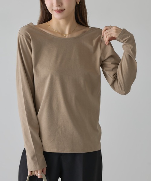 &. NOSTALGIA(アンドドットノスタルジア)の「【ZOZO限定】ラウンドネックTシャツ(Tシャツ/カットソー・レディース・グレー/ホワイト/ベージュ・M)」の11枚目の写真