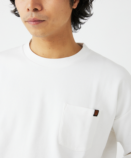UNIVERSAL OVERALL(ユニバーサルオーバーオール)の「UNIVERSAL OVERALL/ユニバーサルオーバーオール 別注コンフォートスムースT(Tシャツ/カットソー・メンズ・チャコールグレー/ホワイト/ブルー系その他・SMALL/MEDIUM/LARGE)」の5枚目の写真