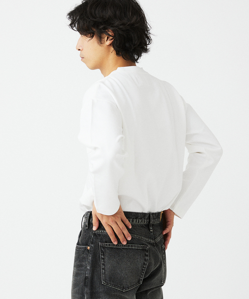 UNIVERSAL OVERALL(ユニバーサルオーバーオール)の「UNIVERSAL OVERALL/ユニバーサルオーバーオール 別注コンフォートスムースT(Tシャツ/カットソー・メンズ・チャコールグレー/ホワイト/ブルー系その他・SMALL/MEDIUM/LARGE)」の6枚目の写真