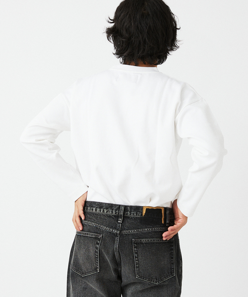 UNIVERSAL OVERALL(ユニバーサルオーバーオール)の「UNIVERSAL OVERALL/ユニバーサルオーバーオール 別注コンフォートスムースT(Tシャツ/カットソー・メンズ・チャコールグレー/ホワイト/ブルー系その他・SMALL/MEDIUM/LARGE)」の7枚目の写真