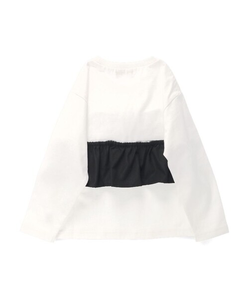 BRANSHES(ブランシェス)の「【b.+A】金子綾/リボンドッキング長袖Tシャツ(Tシャツ/カットソー・キッズ・杢グレー/ブラック/オフホワイト・90/100/110/120/130/140/150)」の11枚目の写真