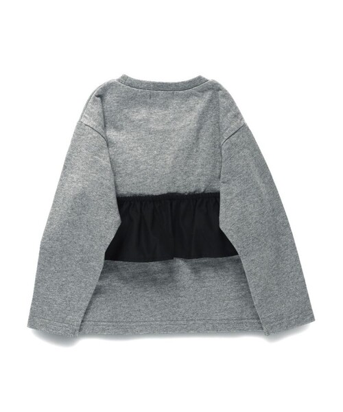 BRANSHES(ブランシェス)の「【b.+A】金子綾/リボンドッキング長袖Tシャツ(Tシャツ/カットソー・キッズ・杢グレー/ブラック/オフホワイト・90/100/110/120/130/140/150)」の13枚目の写真
