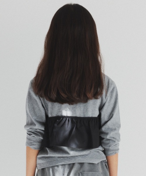 b.+A】金子綾/リボンドッキング長袖Tシャツ（Tシャツ/カットソー