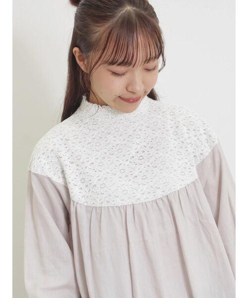 Samansa Mos2（サマンサ モスモス）の「レースラウンド切替ブラウス（シャツ/ブラウス・レディース・ブラック/オフホワイト/グレー・F）」の3枚目の写真