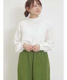 Samansa Mos2 | レースラウンド切替ブラウス(シャツ/ブラウス)