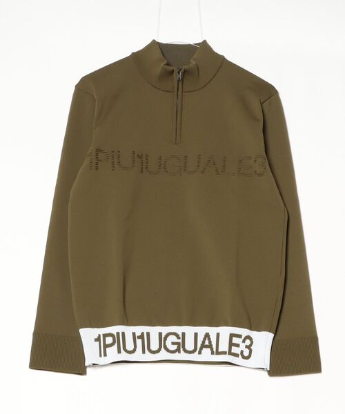1 piu 1 uguale 3(ウノピゥウノウグァーレトレ)の「LOGO RIB ZIP MOCK(Tシャツ/カットソー・メンズ・ホワイト/カーキ・Ⅲ)」の2枚目の写真