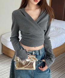 ドレープフードトップス