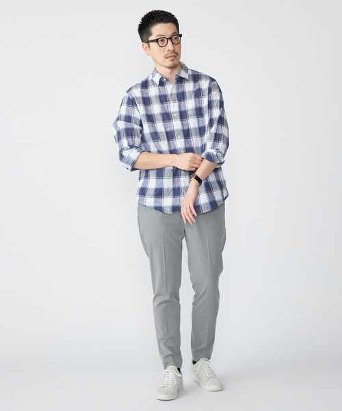 SHIPS（シップス）の「SHIPS: BEZ ウォッシュド チェック ロングスリーブ シャツ（シャツ/ブラウス・メンズ・ライトグリーン/ライトブルー/ベージュ・LARGE/MEDIUM/SMALL/X-LARGE）」の5枚目の写真