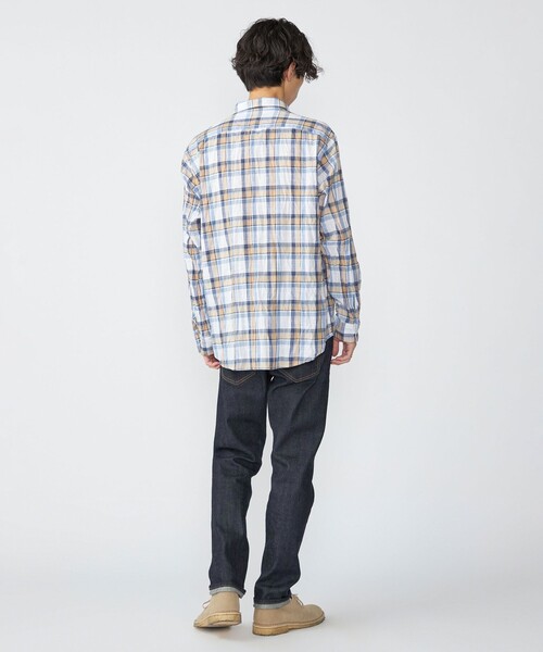 SHIPS（シップス）の「SHIPS: BEZ ウォッシュド チェック ロングスリーブ シャツ（シャツ/ブラウス・メンズ・ライトグリーン/ライトブルー/ベージュ・LARGE/MEDIUM/SMALL/X-LARGE）」の9枚目の写真