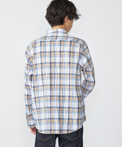 SHIPS（シップス）の「SHIPS: BEZ ウォッシュド チェック ロングスリーブ シャツ（シャツ/ブラウス・メンズ・ライトグリーン/ライトブルー/ベージュ・LARGE/MEDIUM/SMALL/X-LARGE）」の13枚目の写真