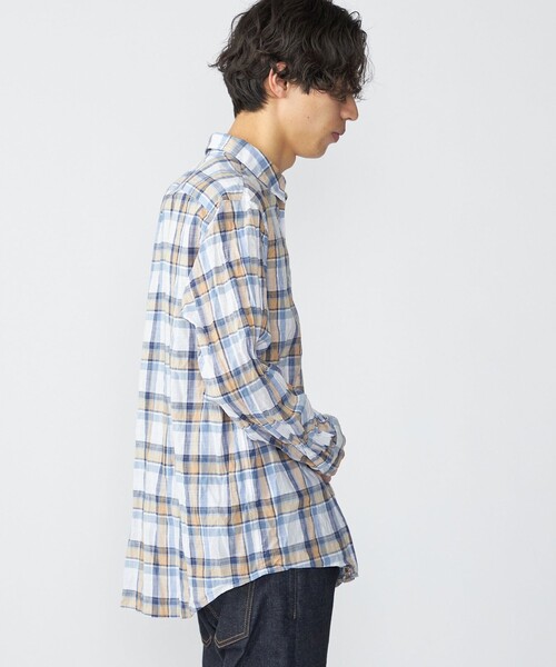 SHIPS（シップス）の「SHIPS: BEZ ウォッシュド チェック ロングスリーブ シャツ（シャツ/ブラウス・メンズ・ライトグリーン/ライトブルー/ベージュ・LARGE/MEDIUM/SMALL/X-LARGE）」の14枚目の写真