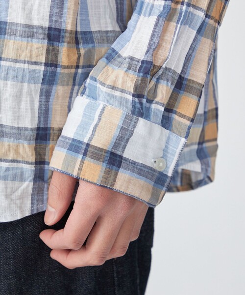 SHIPS（シップス）の「SHIPS: BEZ ウォッシュド チェック ロングスリーブ シャツ（シャツ/ブラウス・メンズ・ライトグリーン/ライトブルー/ベージュ・LARGE/MEDIUM/SMALL/X-LARGE）」の15枚目の写真