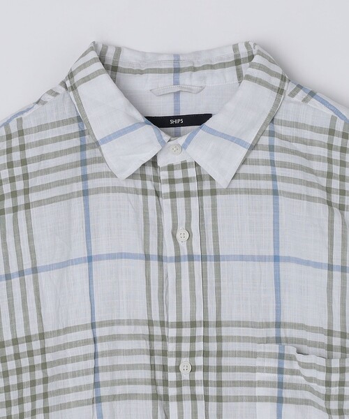 SHIPS（シップス）の「SHIPS: BEZ ウォッシュド チェック ロングスリーブ シャツ（シャツ/ブラウス・メンズ・ライトグリーン/ライトブルー/ベージュ・LARGE/MEDIUM/SMALL/X-LARGE）」の20枚目の写真