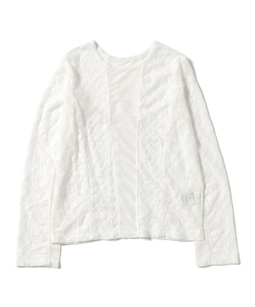 Ray BEAMS（レイビームス）の「レース キリカエ ロングスリーブ Tシャツ（Tシャツ/カットソー・レディース・オフホワイト/ブラック・ONE SIZE）」の18枚目の写真