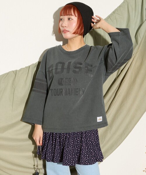 tシャツ 「HELLO.SANFRANCISCO」ピグメントロゴフットボールTEE レディース セール】【HELLO.SANFRANCISCO】ピグメントロゴフットボールTEE