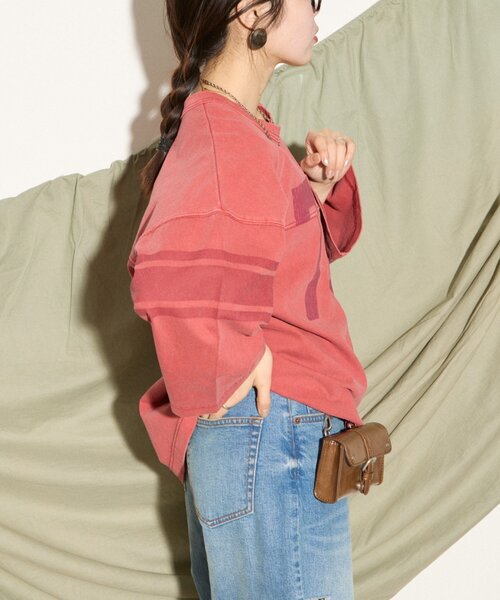 tシャツ 「HELLO.SANFRANCISCO」ピグメントロゴフットボールTEE レディース HELLO.SANFRANCISCO tシャツ 「HELLO.SANFRANCISCO」ピグメント