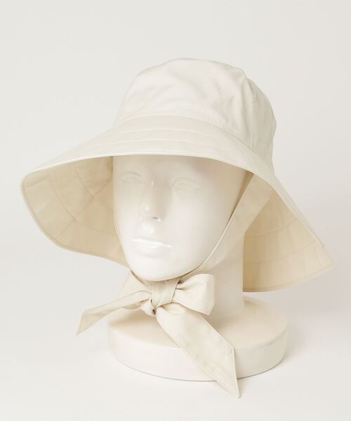 KIJIMA TAKAYUKI（キジマ　タカユキ）の「KIJIMA TAKAYUKI / キジマ タカユキ：POLY COTTON BUCKET HAT：W-241135[ANN]（ハット・レディース・カーキ/アイボリー・1）」の2枚目の写真