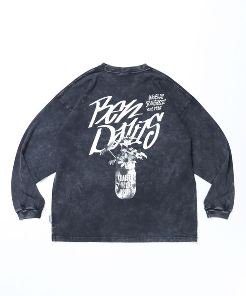 BEN DAVIS（ベンデイビス）の「【BEN DAVIS（ベンデイビス）】VASE WASHED L/S TEE[WIDE] / クルーネック 長袖 刺繍 オーバーサイズ（Tシャツ/カットソー・メンズ・オリーブ/パープル/ブラック・MEDIUM/LARGE/X-LARGE）」の6枚目の写真