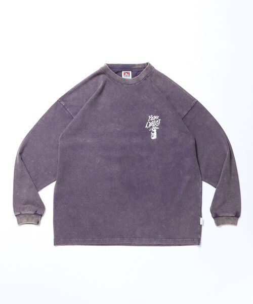 BEN DAVIS（ベンデイビス）の「【BEN DAVIS（ベンデイビス）】VASE WASHED L/S TEE[WIDE] / クルーネック 長袖 刺繍 オーバーサイズ（Tシャツ/カットソー・メンズ・オリーブ/パープル/ブラック・MEDIUM/LARGE/X-LARGE）」の16枚目の写真