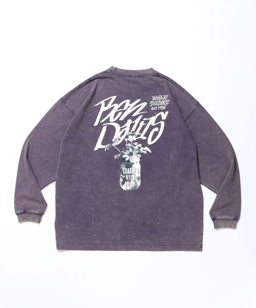 BEN DAVIS（ベンデイビス）の「【BEN DAVIS（ベンデイビス）】VASE WASHED L/S TEE[WIDE] / クルーネック 長袖 刺繍 オーバーサイズ（Tシャツ/カットソー・メンズ・オリーブ/パープル/ブラック・MEDIUM/LARGE/X-LARGE）」の18枚目の写真