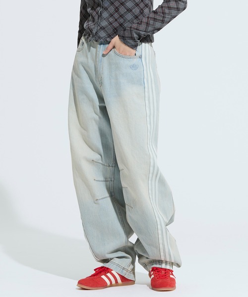 新品28⭐️ADILENIUM バナナフィット ウォッシュドデニムパンツ ブルー Adilenium シーズン 3 バナナフィット ウォッシュドデニムパンツ