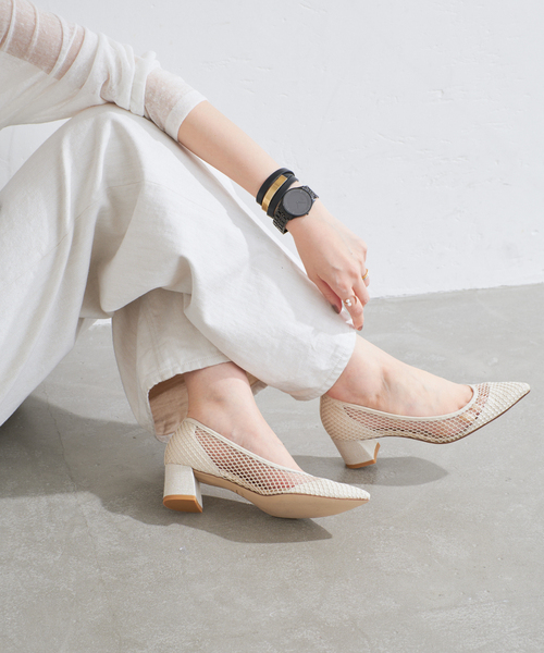 LE TALON(ルタロン)の「《追加2》4.5cmポインテッドネットパンプス(パンプス・レディース・カーキ/アイボリー/ブラック×ブラック/ベージュ・21/21.5/22cm/22.5cm/23cm/23.5cm/24cm/24.5cm/25cm/25.5cm)」の14枚目の写真