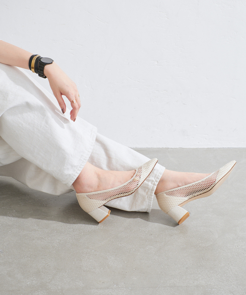 LE TALON(ルタロン)の「《追加2》4.5cmポインテッドネットパンプス(パンプス・レディース・カーキ/アイボリー/ブラック×ブラック/ベージュ・21/21.5/22cm/22.5cm/23cm/23.5cm/24cm/24.5cm/25cm/25.5cm)」の15枚目の写真