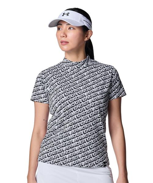 UA Armordry Slash Logo Shortsleeve Mockneck Shirt (golf/ladies)