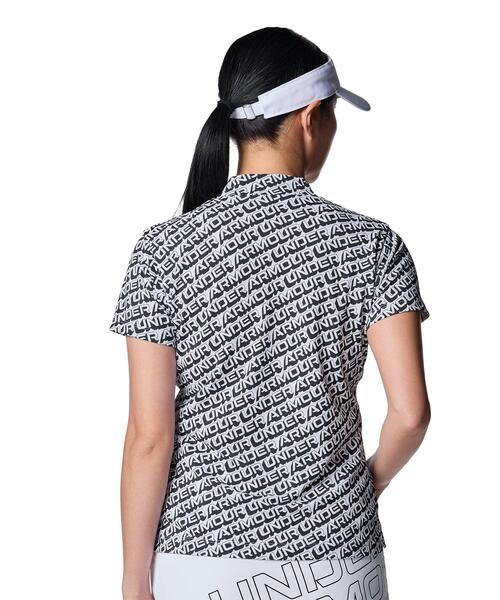 UNDER ARMOUR(アンダーアーマー)の「UAアーマードライ スラッシュ ロゴ ショートスリーブ モックネック シャツ(ゴルフ/レディース)(ポロシャツ・レディース・ホワイト・L/M/XL)」の2枚目の写真