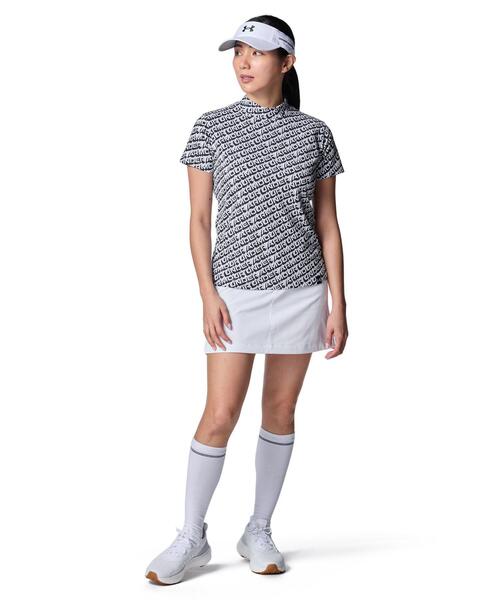 UNDER ARMOUR(アンダーアーマー)の「UAアーマードライ スラッシュ ロゴ ショートスリーブ モックネック シャツ(ゴルフ/レディース)(ポロシャツ・レディース・ホワイト・L/M/XL)」の3枚目の写真