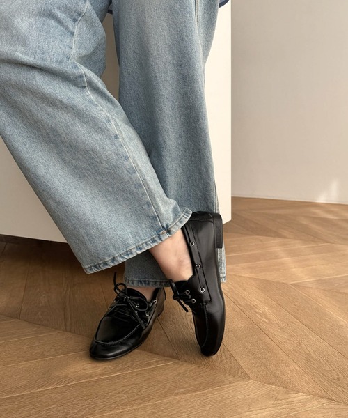 CANAL JEAN（キャナルジーン）の「El mar　デッキシューズ（モカシン/デッキシューズ・レディース・ブラウン/ブラック・23.5/24/24.5/25）」の2枚目の写真