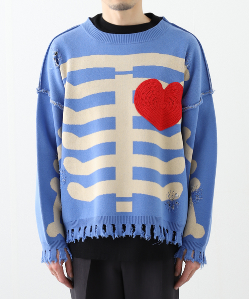 JOINT WORKS(ジョイントワークス)の「DISCOVERED/ ディスカバード BONE KNIT(ニット/セーター・メンズ・サックスブルー/ブラック・3)」の14枚目の写真