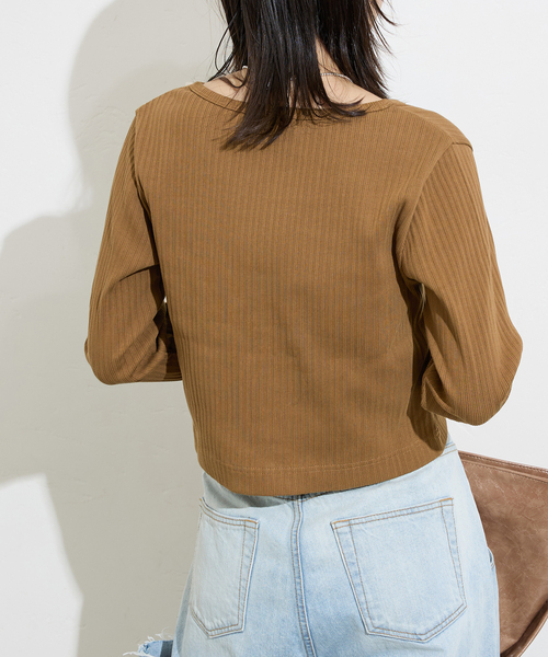 JOURNAL STANDARD（ジャーナルスタンダード）の「ハリヌキテレコクロップドカーディガン（カーディガン/ボレロ・レディース・ブラック/ブラウン系その他・FREE）」の16枚目の写真