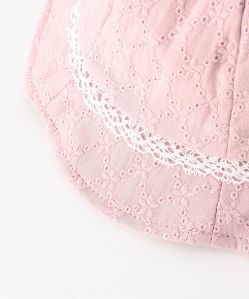 Ampersand（アンパサンド）の「ベビー リボン日よけ付きレースハット（ハット・キッズ・サックスブルー/ピンク/アイボリー・44/46/48）」の11枚目の写真