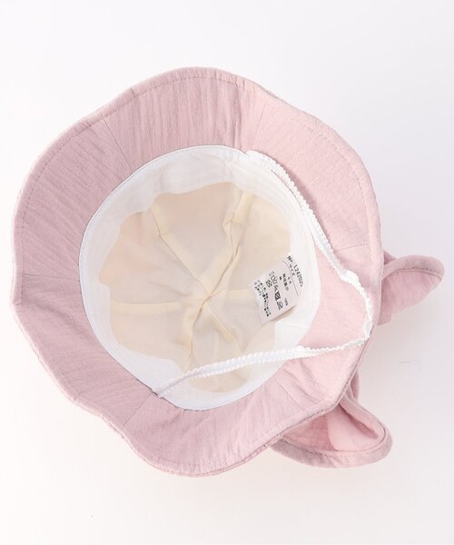 Ampersand（アンパサンド）の「ベビー リボン日よけ付きレースハット（ハット・キッズ・サックスブルー/ピンク/アイボリー・44/46/48）」の6枚目の写真