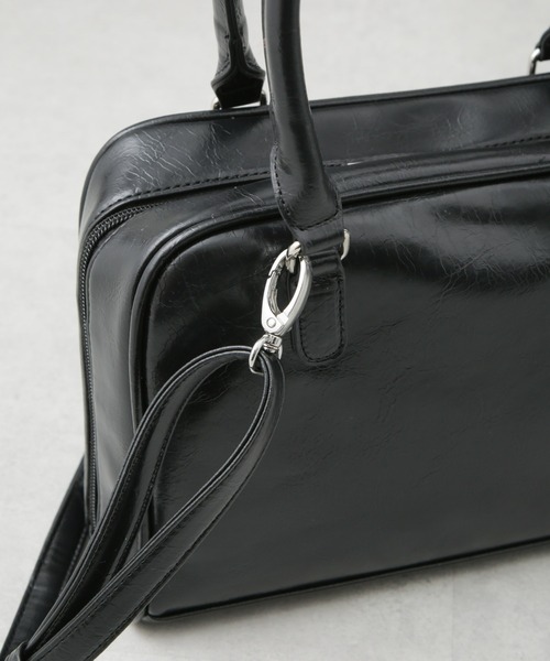 NANO universe（ナノユニバース）の「2WAYスクエアボストンバッグ（ボストンバッグ・レディース・ブラック/アイボリー・FREE）」の11枚目の写真