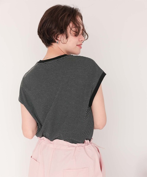 titivate(ティティベイト)の「ボーダーリンガーTシャツ(Tシャツ/カットソー・レディース・ブルー/ブラック/アイボリー/ネイビー/ブラウン・S/M/L)」の14枚目の写真
