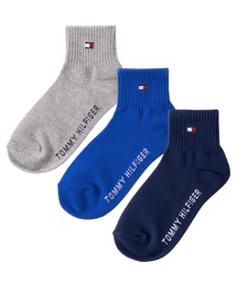 TOMMY HILFIGER（トミーヒルフィガー）の「【EC別注】TOMMY HILFIGER/トミーヒルフィガー ブランド ロゴ 靴下 抗菌防臭 くるぶし上 ショートソックス 3足セット 19cm 20cm 21cm 22cm 23cm（ソックス/靴下）」