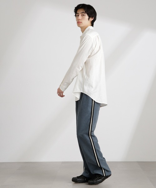 NANO universe（ナノユニバース）の「アンチスメルリネン レギュラーカラーシャツ 長袖（シャツ/ブラウス・メンズ・ホワイト/ブラック/サックスブルー/グレー・S/M/L）」の9枚目の写真